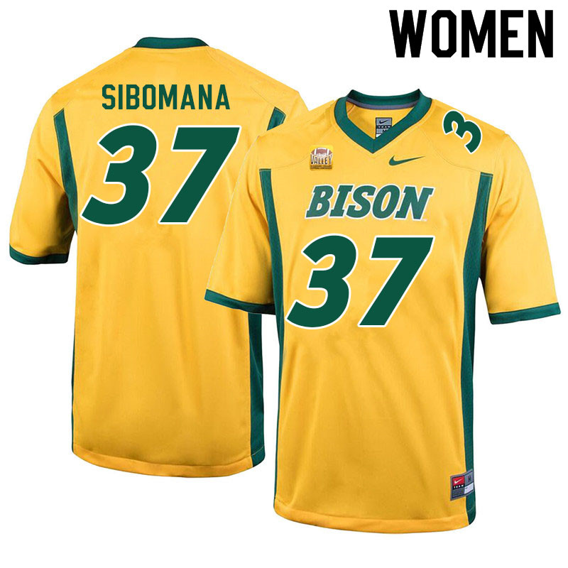Women #37 Enock Sibomana North Dakota State Bison College Football Jerseys Sale-Yellow - Click Image to Close